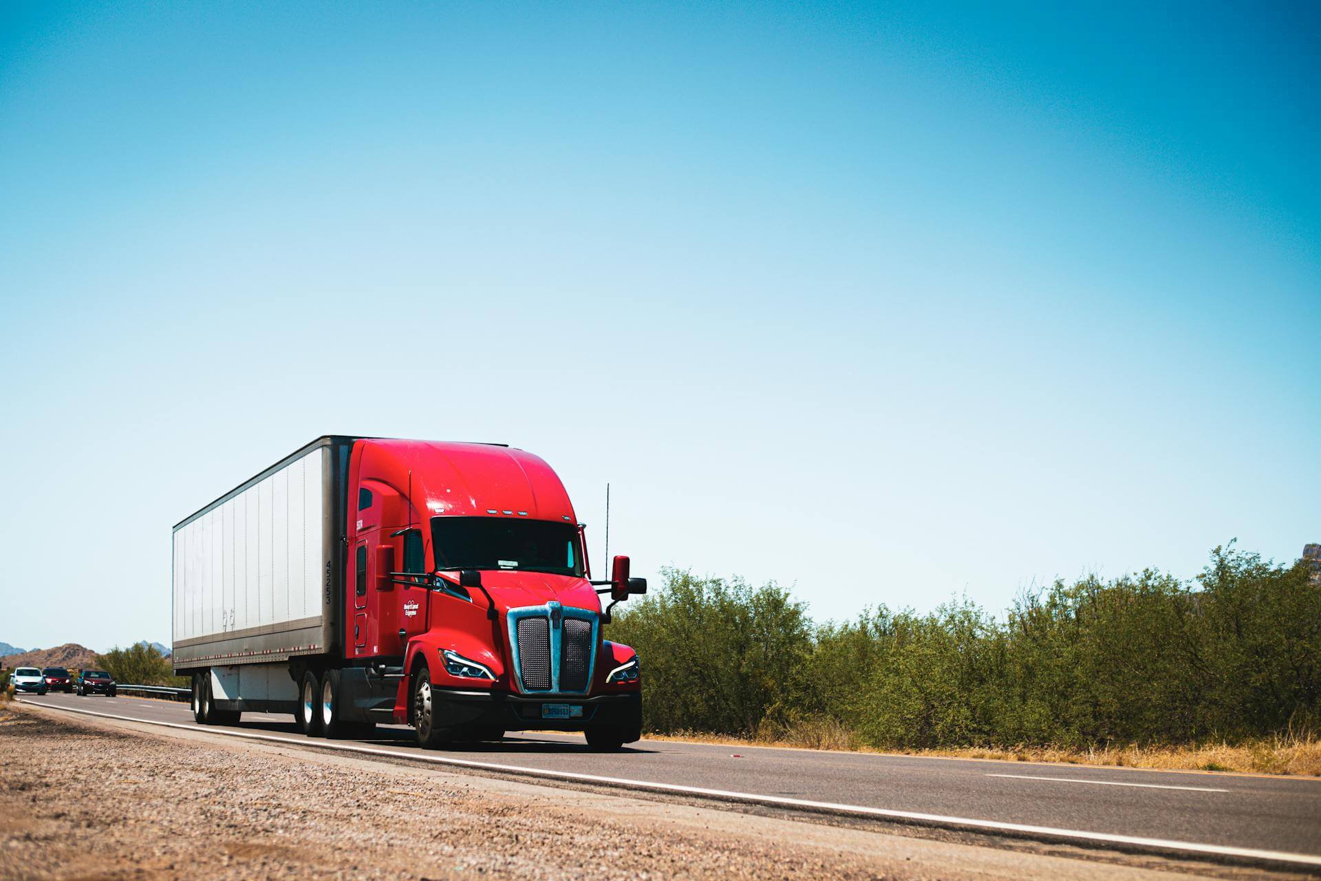 Truck on the road
